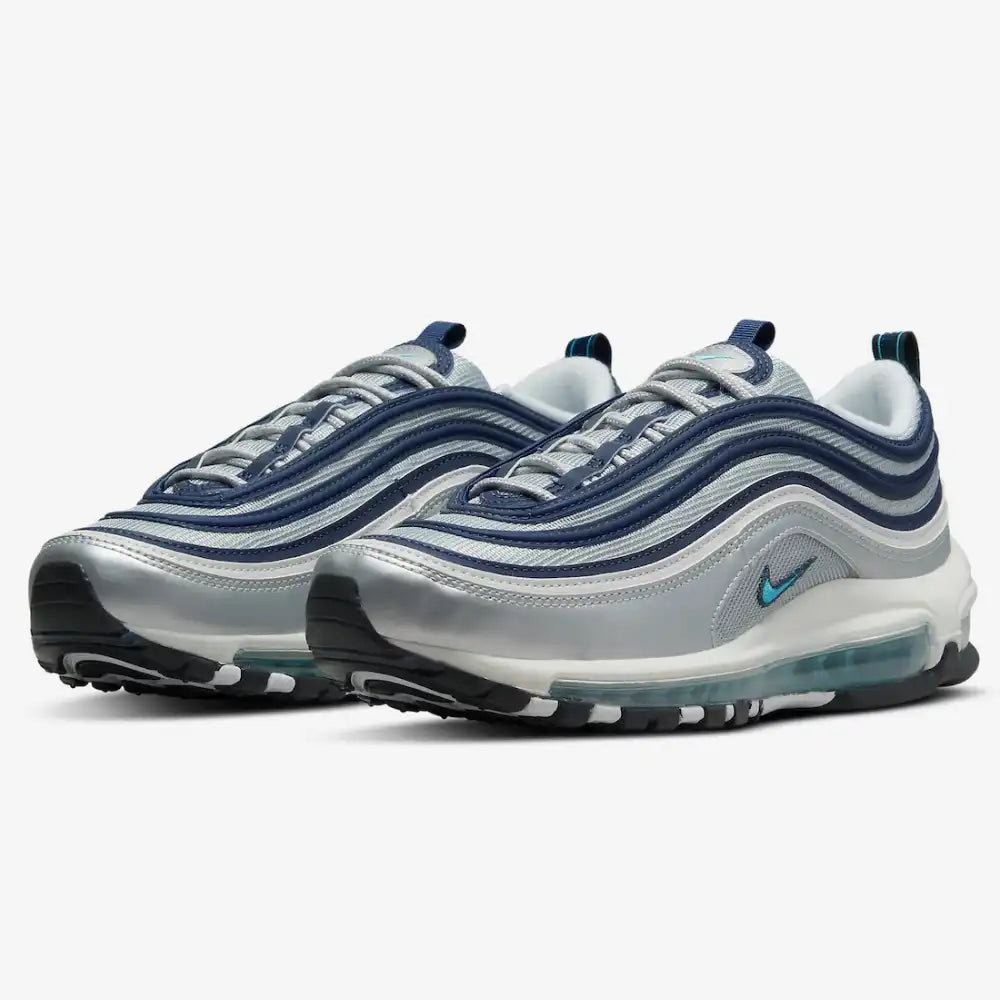 Nike Air Max 97 Metallic Silver and Chlorine Blue
