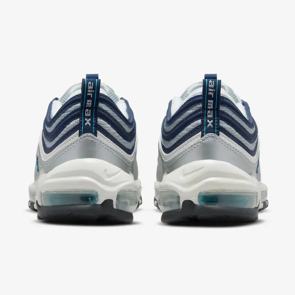 Nike Air Max 97 Metallic Silver and Chlorine Blue